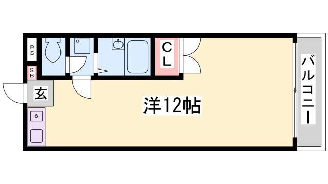 ミワボシビル(ワンルーム/10階)の間取り写真