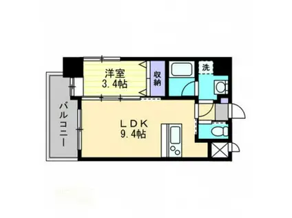 INVERNO(1LDK/9階)の間取り写真