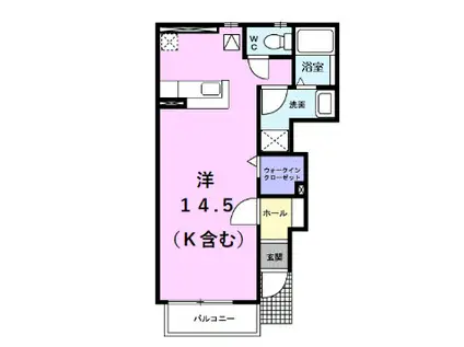 COTTONHILLS(ワンルーム/1階)の間取り写真