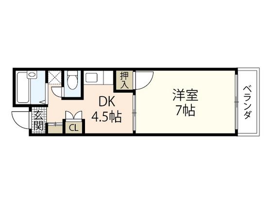 月森大手町ビル(1DK/5階)の間取り写真