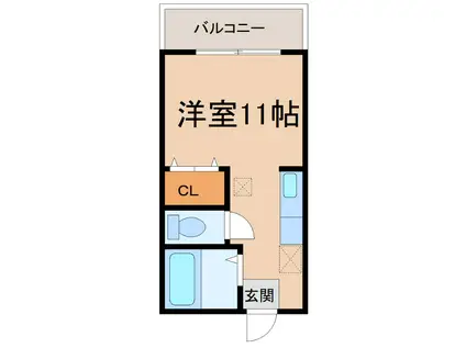 マンションウイング(ワンルーム/2階)の間取り写真