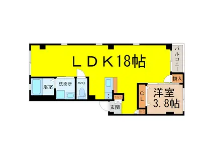 グランレーヴ東別院イースト(1LDK/3階)の間取り写真