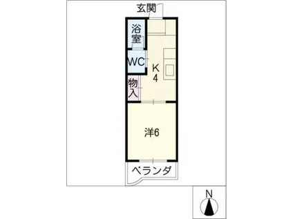 スワンルーム(1K/1階)の間取り写真