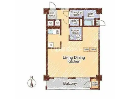 リルームス若草町(ワンルーム/2階)の間取り写真