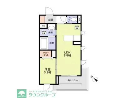 CONTRAIL 湘南(1LDK/2階)の間取り写真