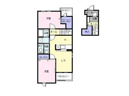 アルドーレ(2LDK/2階)の間取り写真