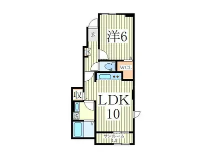 アバンツァート(1LDK/1階)の間取り写真