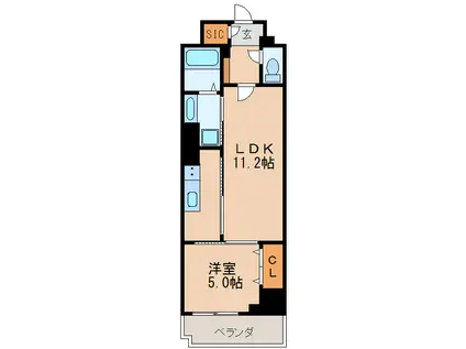 ロイジェント新栄II(1LDK/7階)の間取り写真