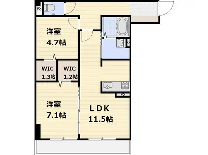 スマートグラン浦和岸町(2LDK/1階)の間取り写真