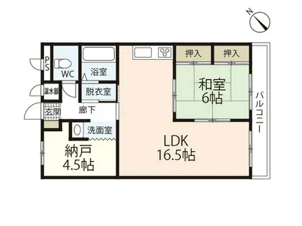 コープ野村光ヶ丘(2LDK/2階)の間取り写真