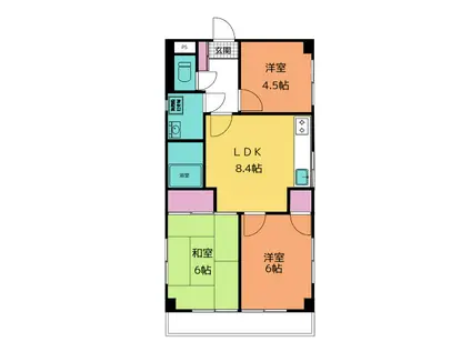 コーポ千桜(3LDK/3階)の間取り写真