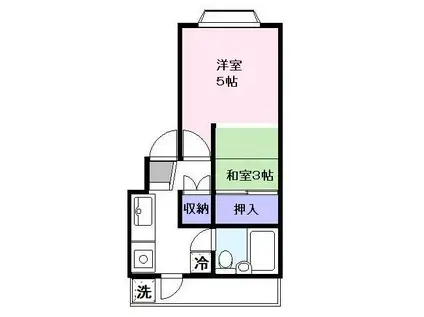 キャッスル彦根(1K/1階)の間取り写真