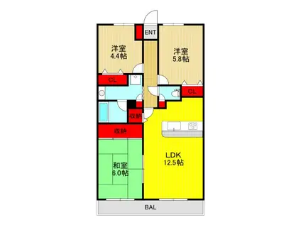 FLORIST FUJIKA(3LDK/1階)の間取り写真