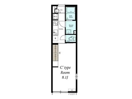 リブリ・ハートポート(1K/1階)の間取り写真