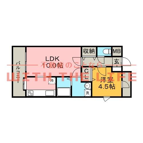 エクセレント東町(1LDK/7階)の間取り写真