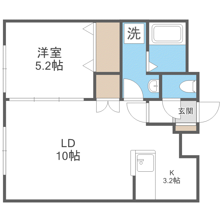 I・GRACE22(1LDK/3階)の間取り写真