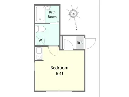 サウスERN FLAT(ワンルーム/1階)の間取り写真