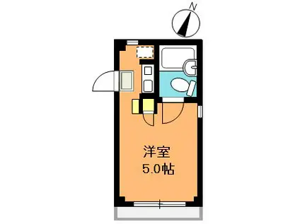 ベルーナハイツ(ワンルーム/2階)の間取り写真