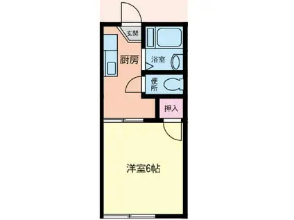 バルセローラI(1K/2階)の間取り写真