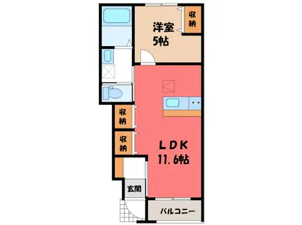 リベルター(1LDK/1階)の間取り写真