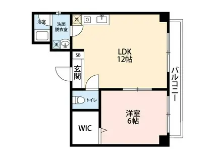 シティーコート北瓦町(1LDK/3階)の間取り写真