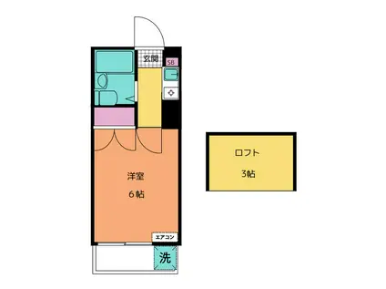 アネックス鶴ヶ峰(1K/2階)の間取り写真