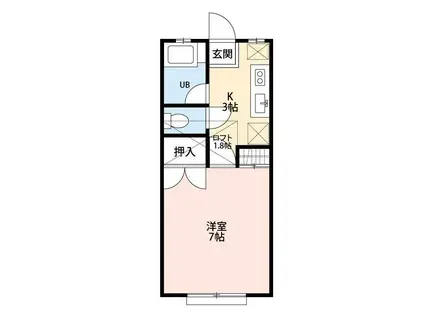 メープルハウス(1K/1階)の間取り写真