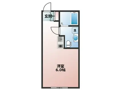 蕨市錦町2丁目アパート(ワンルーム/3階)の間取り写真