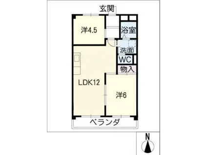 コトブキ第1ビル(2LDK/3階)の間取り写真