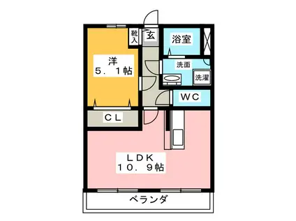 ガートンハウス(1LDK/2階)の間取り写真