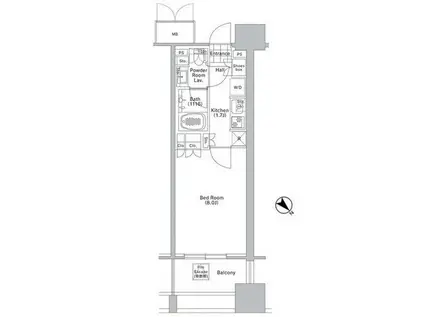 コンフォリア渋谷ウエスト コンフォリア渋谷ウエスト(1K/6階)の間取り写真