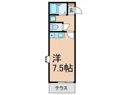 月見山ハイツ(ワンルーム/1階)の間取り写真