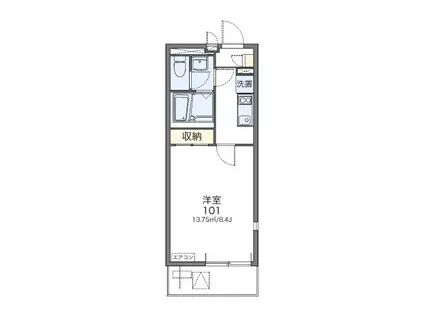 スピネル(1K/1階)の間取り写真