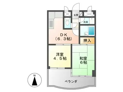 ひばりロイヤルマンション(2DK/1階)の間取り写真