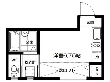 野口町レジデンス(ワンルーム/3階)の間取り写真