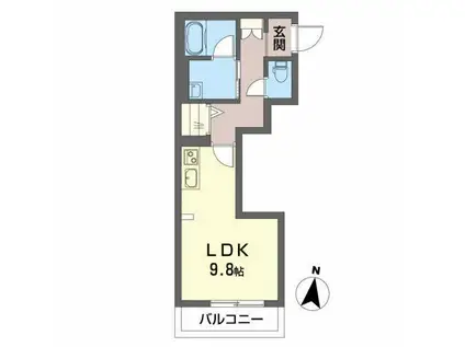 アートハウス(ワンルーム/2階)の間取り写真