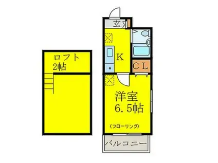 ルエメゾンロワール城南II(1K/8階)の間取り写真