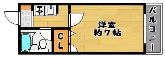 ウィル久保(1K/2階)の間取り写真