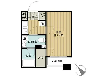 デュアレス愛宕虎ノ門(1K/4階)の間取り写真