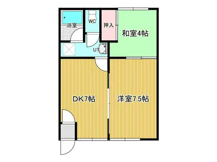 コーポ田端(2DK/1階)の間取り写真