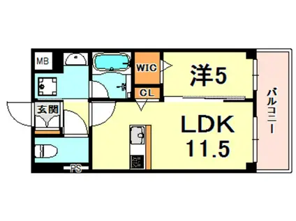 プレ・ラ・メール御影II(1LDK/4階)の間取り写真