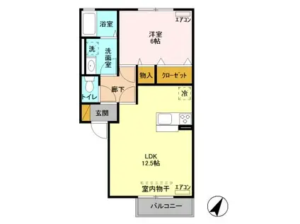 グランジェ I(1LDK/2階)の間取り写真