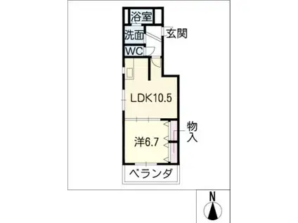 メルベーユ池下(1LDK/2階)の間取り写真