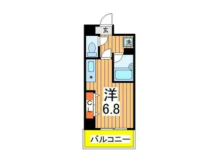 ラフィーヌ南流山(1K/2階)の間取り写真