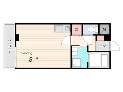 NUOVA VITA(1K/2階)の間取り写真