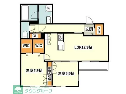 リカ・アイナ(2LDK/3階)の間取り写真