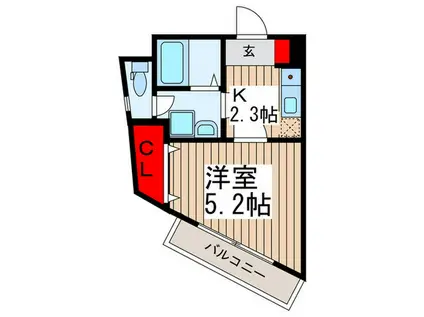 レクセル大宮(1K/4階)の間取り写真