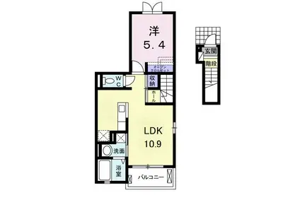 メゾン・プラシード(1LDK/2階)の間取り写真