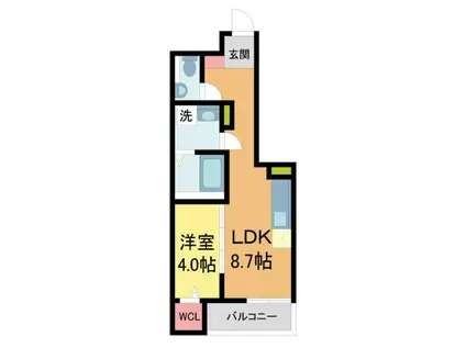 S-MOVE西宮今津(1LDK/2階)の間取り写真
