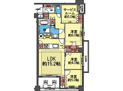 KDXレジデンス横濱紅葉坂(3SLDK/2階)の間取り写真